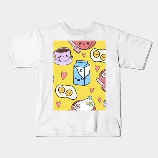 Kawaii Breakfast- Yellow Kids T-Shirt